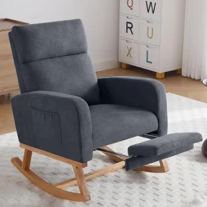 Nursing Rocker Glider Chair with Footrest