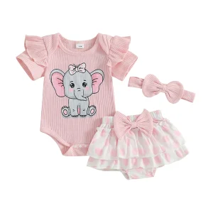 Baby Girls Sleeveless Romper Set