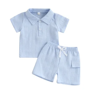 2-Piece Toddler Outfit with Short Sleeve Shirt and Shorts