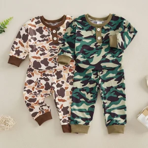 Infant Camouflage Rompers With Pants