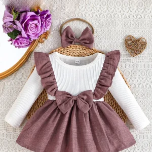 Toddler Baby 100% Cotton Dress With Bow