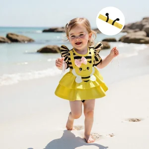 Baby Girl Summer Outfit Ruffle Romper with Matching Headband