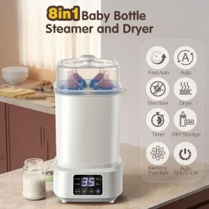 Baby Bottle Steamer Dryer 8 in 1 Use For Bottles Pacifiers Breast Pump