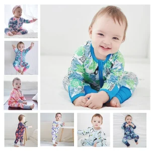 New Double Zipper Infant Baby Girl Boy Cotton Romper