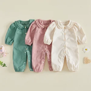 Infant Toddler Girl Collar Romper Jumpsuit