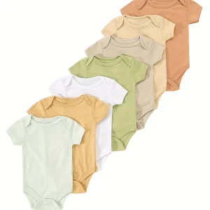 7pcs Set Newborn Infant Romper, 0-9 Months 100% Cotton