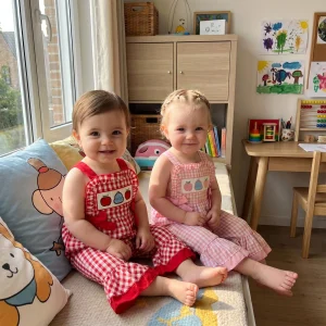 Toddler Baby Girls Plaid Jumpsuit