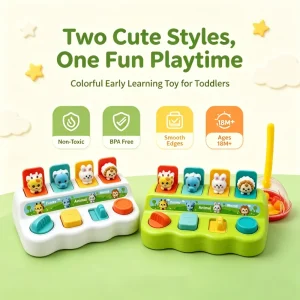 Hide & Seek Pop-Up Animal Switch Box, Cause & Effect Sensory Toy.