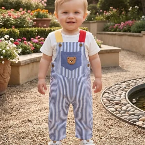 Toddler Baby Striped Overall Jumpsuits