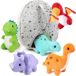 5 Small Dinosaur Plush Dolls Egg Bag Toys