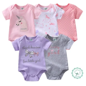 5pcs Cotton Baby Rompers, 0-12M