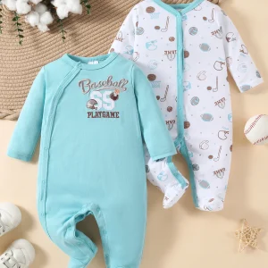2pcs Footed Rompers 0-9 Months,  Newborn Must-Haves