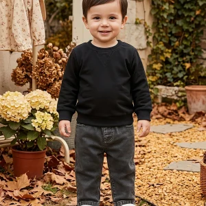 Pullover Denim Pants Outfit for Baby and Toddler